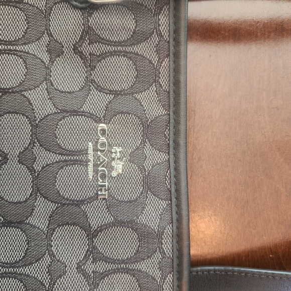 Coach Zip Top Tote in Signature Canvas Black and Gray F58282 - Picture 4 of 8